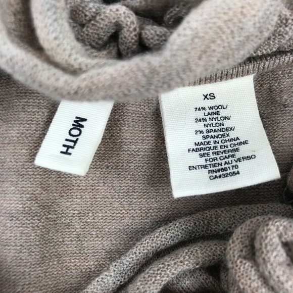 Moth Anthropologie 3/4 Sleeve Wool Sweater Sz XS - Picture 3 of 4